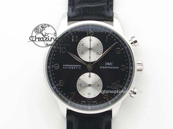MIROTIME 1223 Effortless Portuguese IW544404 SS White Dial On Black Leather Strap A 7257